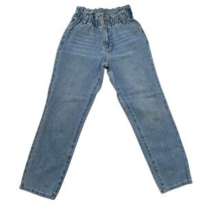 Pacsun Mom Jeans Women's Size 24 High Rise Paperbag Waist Blue Denim